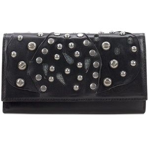 Studded Black Leather Wallet